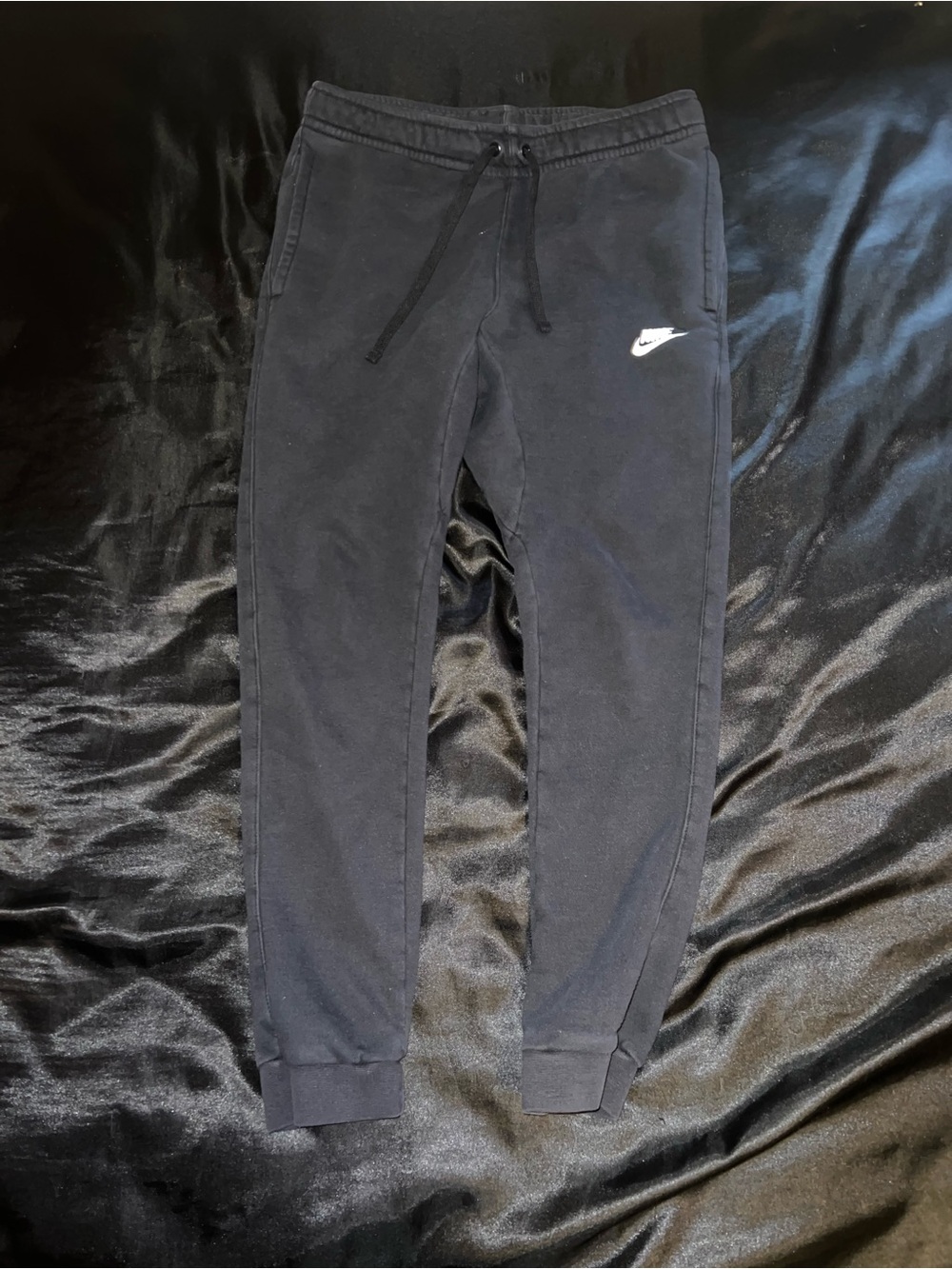 Nike Black Boys' Jogger Sweatpants with White Swoosh